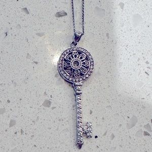 .925 Sterling Silver Key Pendant and chain